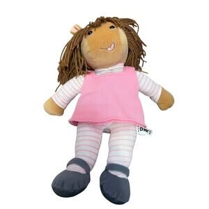Vintage 2000 Marc Brown D.W. Arthur PBS Plush Doll 12” Brown Hair Pink Outfit